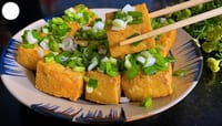 Fried Tofu with Green Onion Sauce